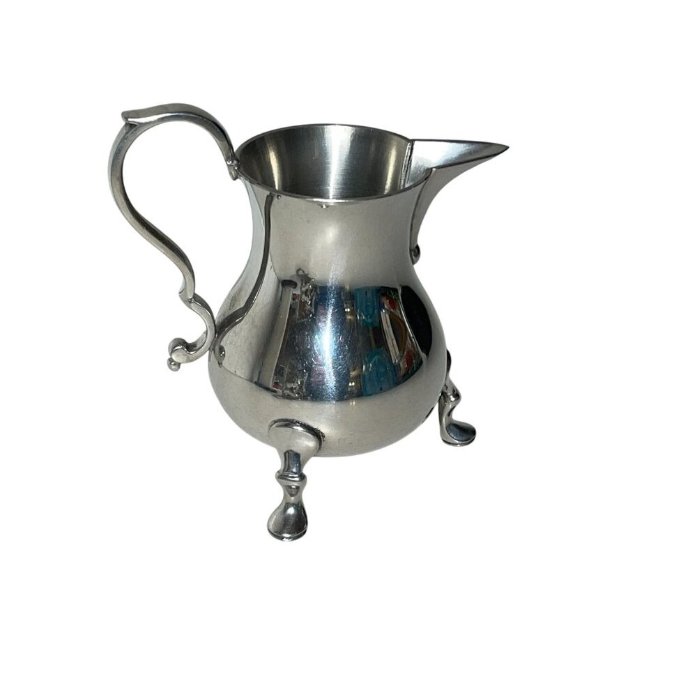 Vintage Williamsbury Stieff Pewter Teapot, Creamer and Sugar Bowl Used - Picture 7 of 16